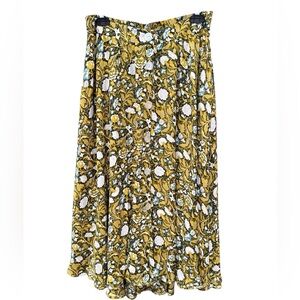 Catherine Malandrino Yellow and Green Floral Maxi Skirt